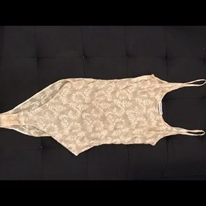 Giorgio Armani sheer champagne bodysuit